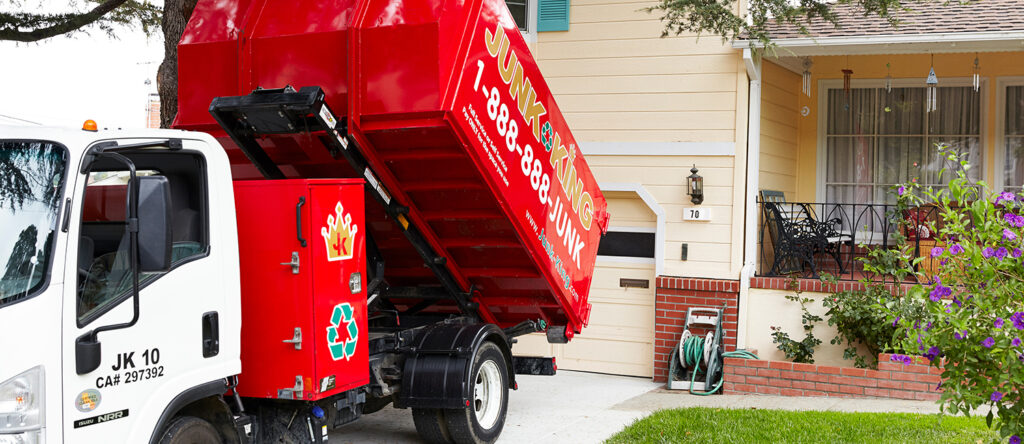 rolling off a dumpster at a home in cary north carolina